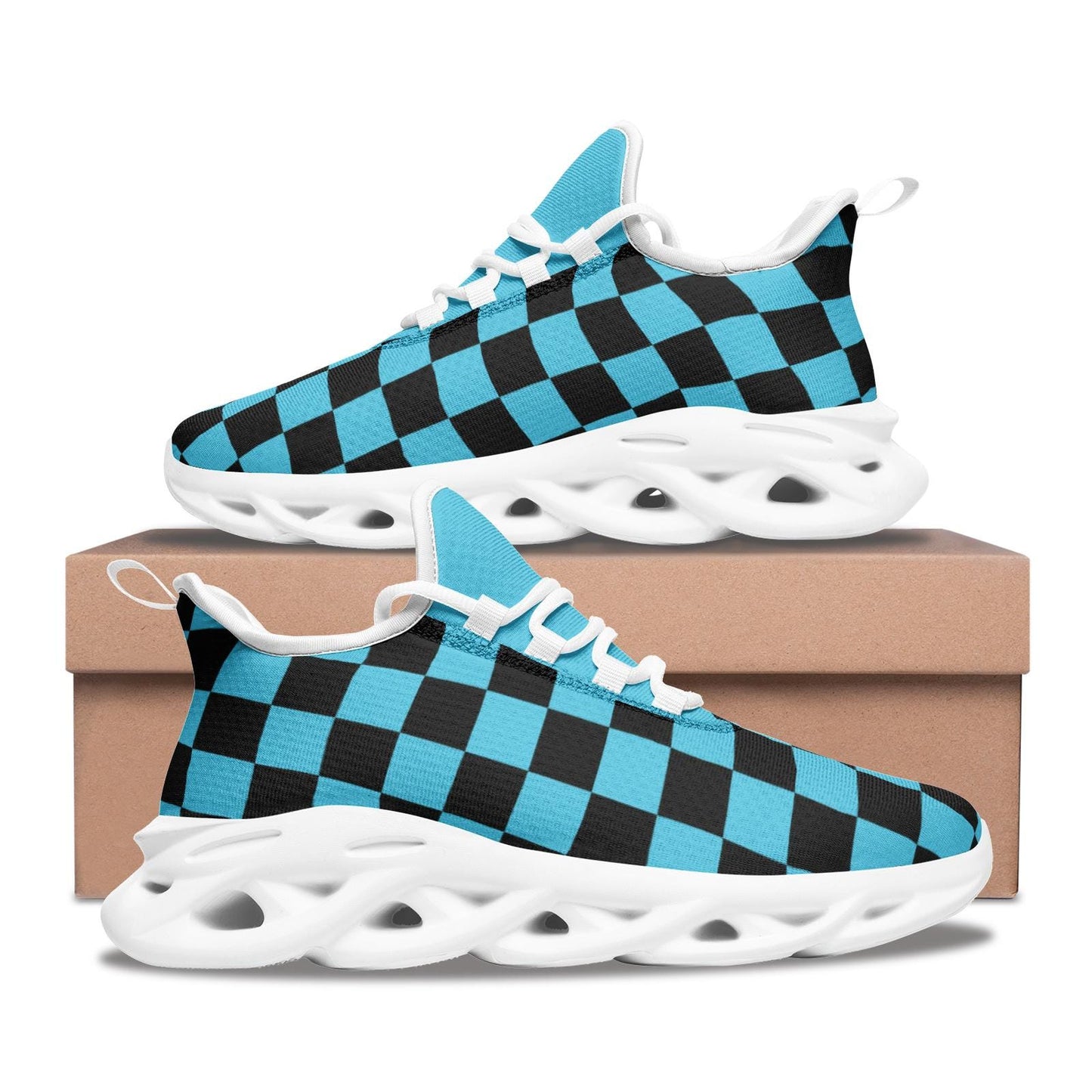 Sea Blue Sneakers Unisex Bounce Mesh Knit Sneakers
