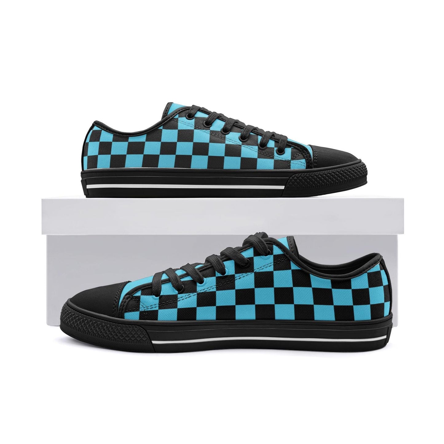 Sea Blue Sneakers Unisex Low Top Canvas Shoes