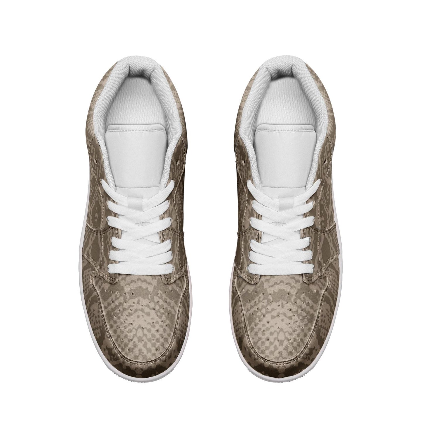 Snakeskin design sneakers Unisex Low Top Leather Sneakers