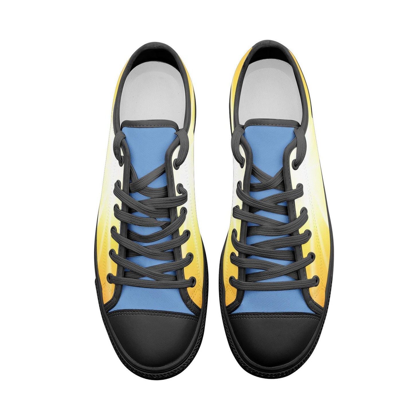 Yellow Canvas Sneakers: Unisex Low Top Shoes