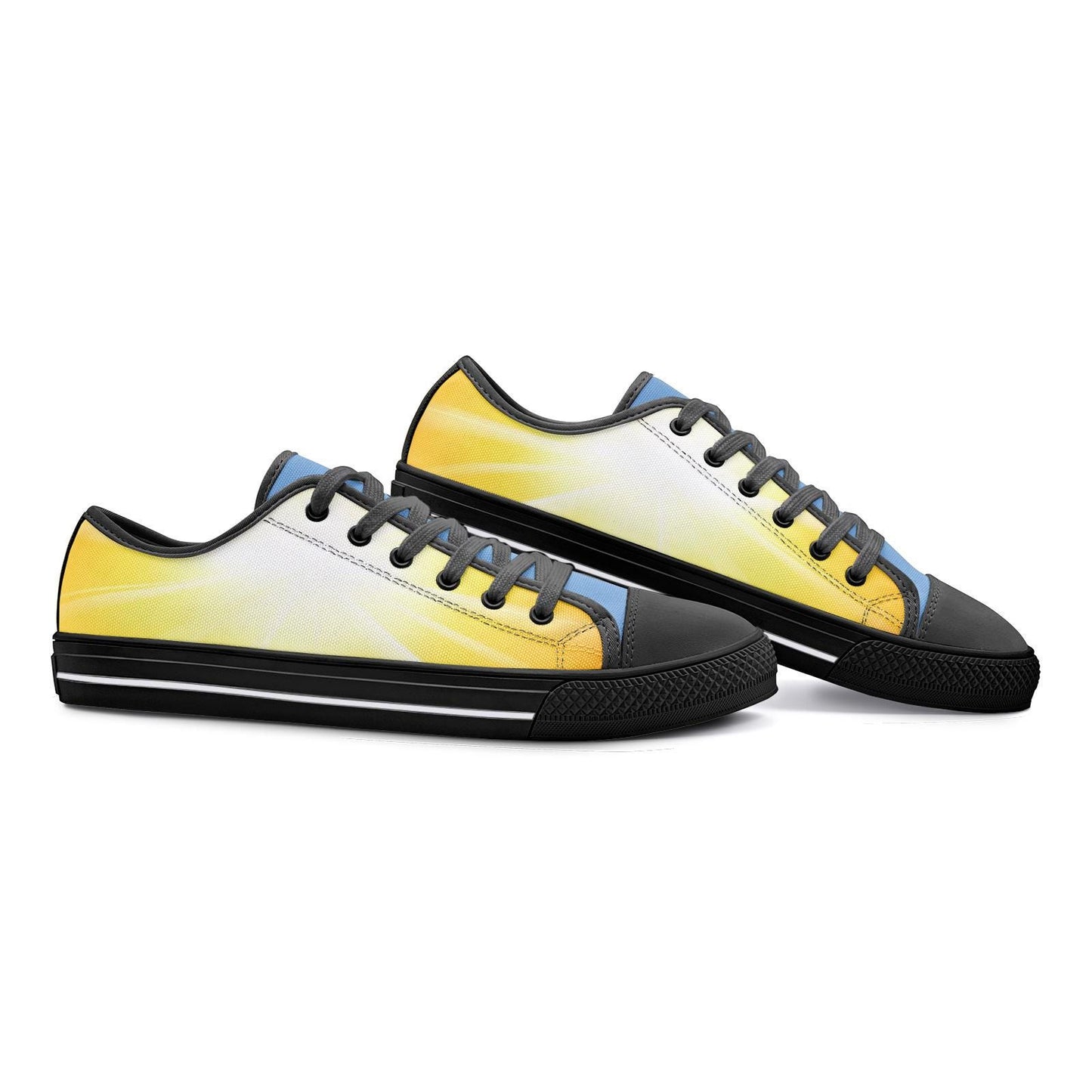 Yellow Canvas Sneakers: Unisex Low Top Shoes