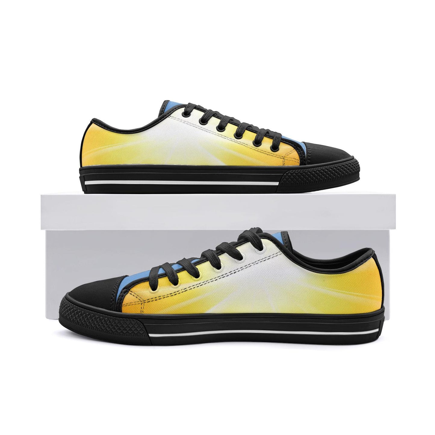 Yellow Canvas Sneakers: Unisex Low Top Shoes