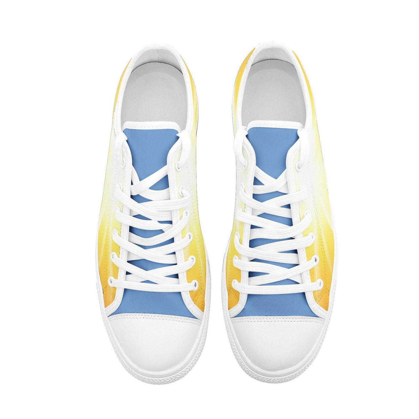 Yellow Canvas Sneakers: Unisex Low Top Shoes