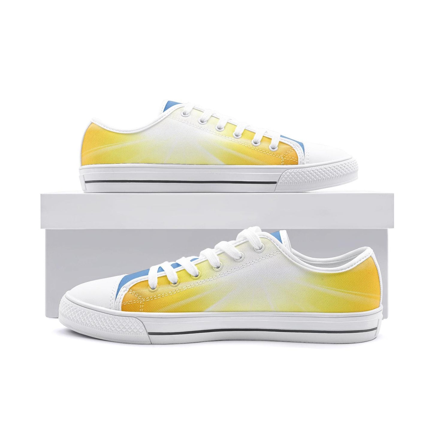 Yellow Canvas Sneakers: Unisex Low Top Shoes