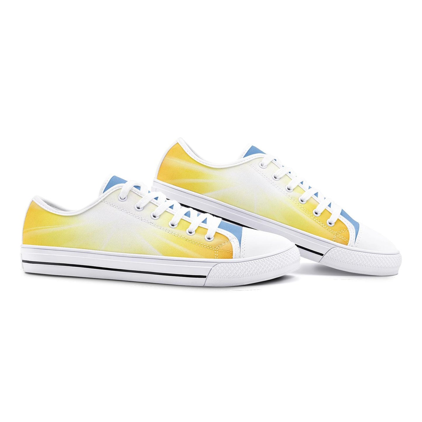 Yellow Canvas Sneakers: Unisex Low Top Shoes