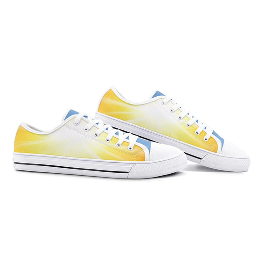 Yellow Canvas Sneakers: Unisex Low Top Shoes