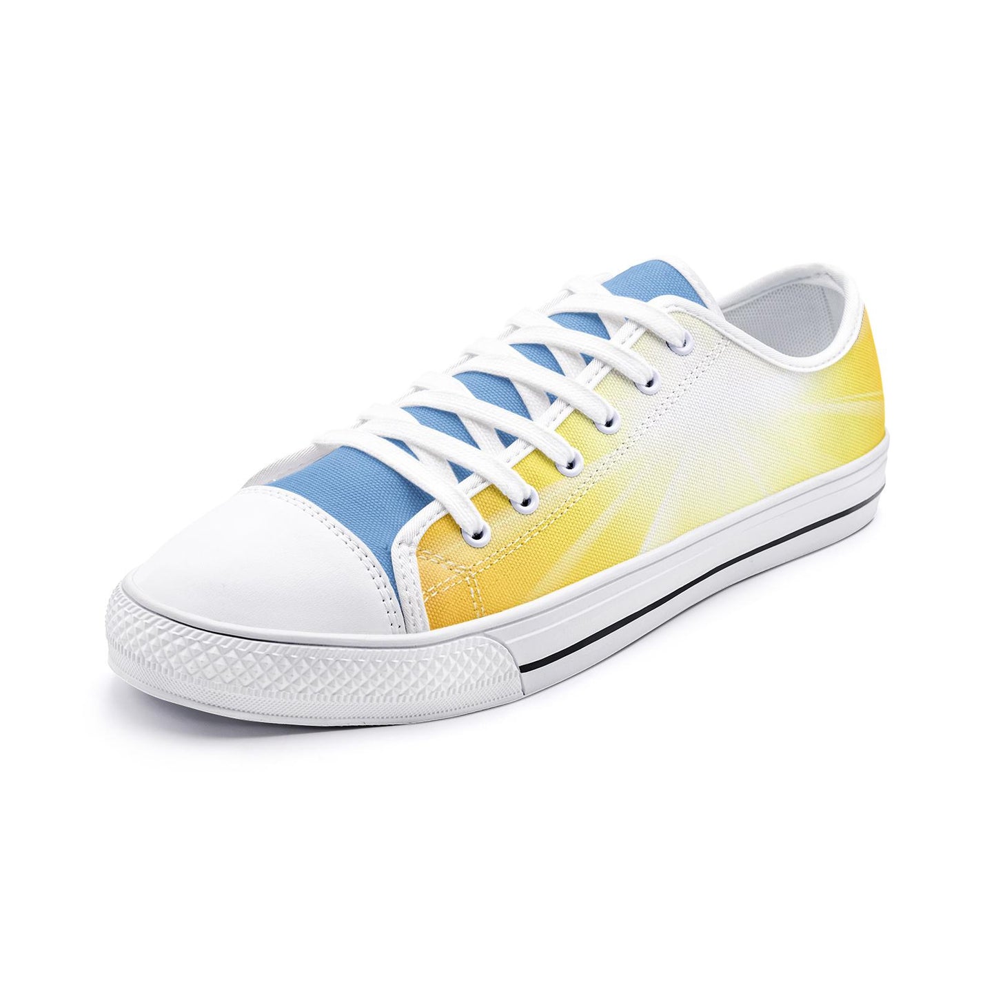 Yellow Canvas Sneakers: Unisex Low Top Shoes