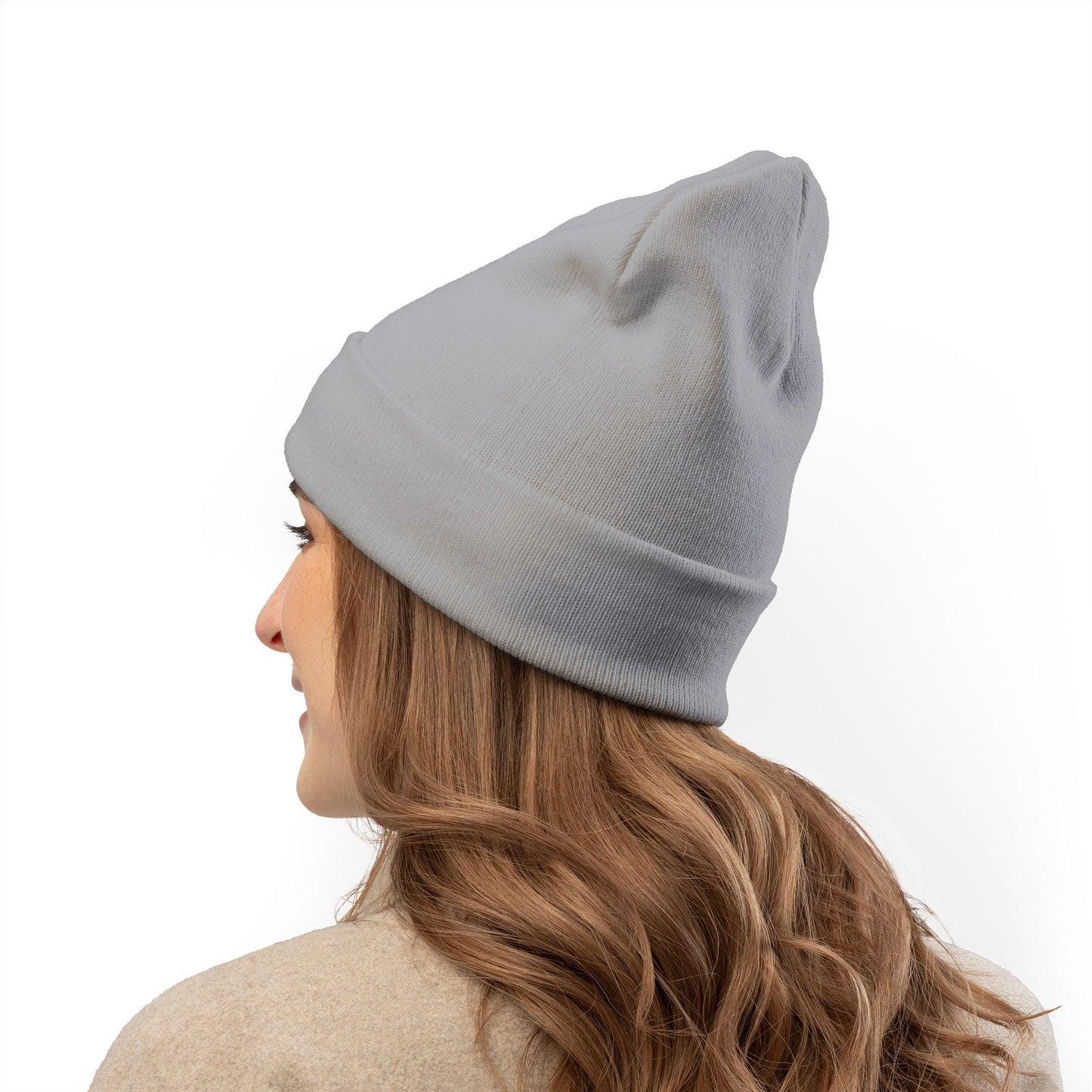 Heart Embroidered Knit Beanie: Cozy Winter Hat - Cotton Blend