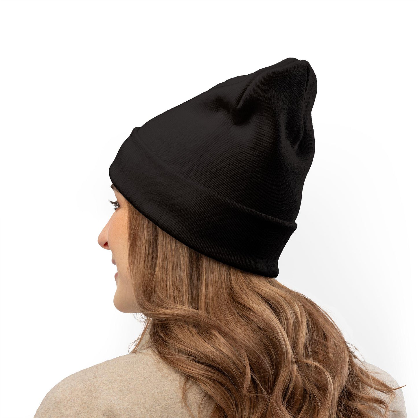 Heart Embroidered Knit Beanie: Cozy Winter Hat - Cotton Blend