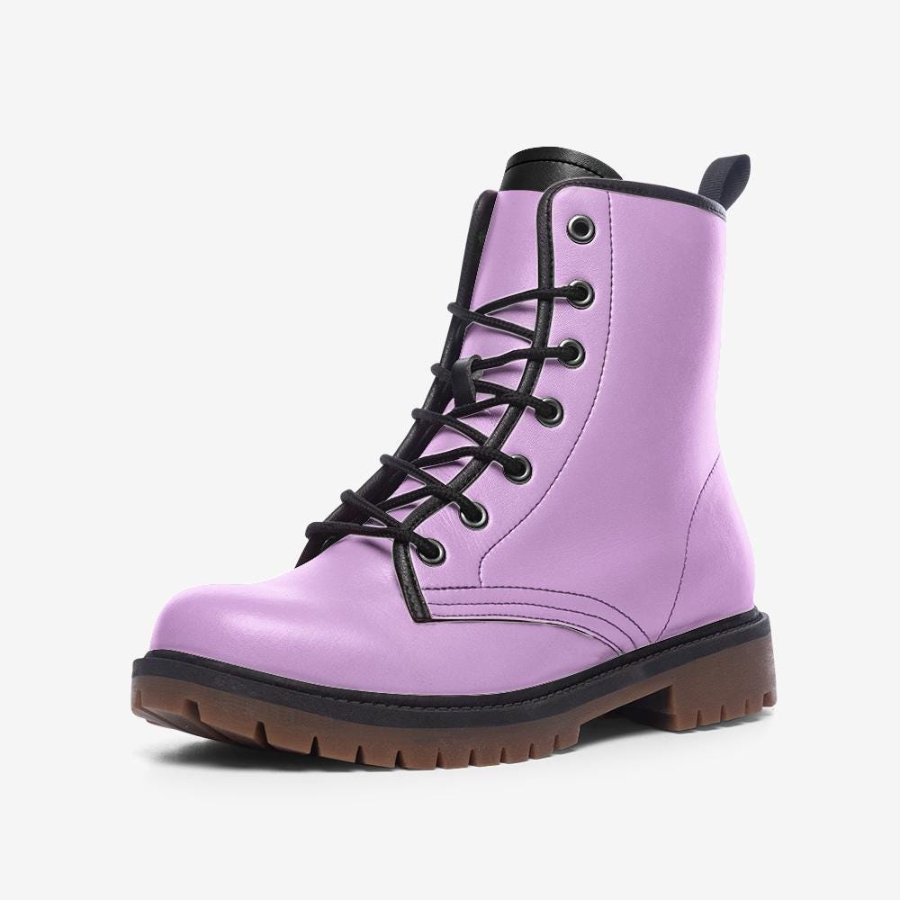 Pink Faux Leather Casual Boots: Lightweight Wide Fit