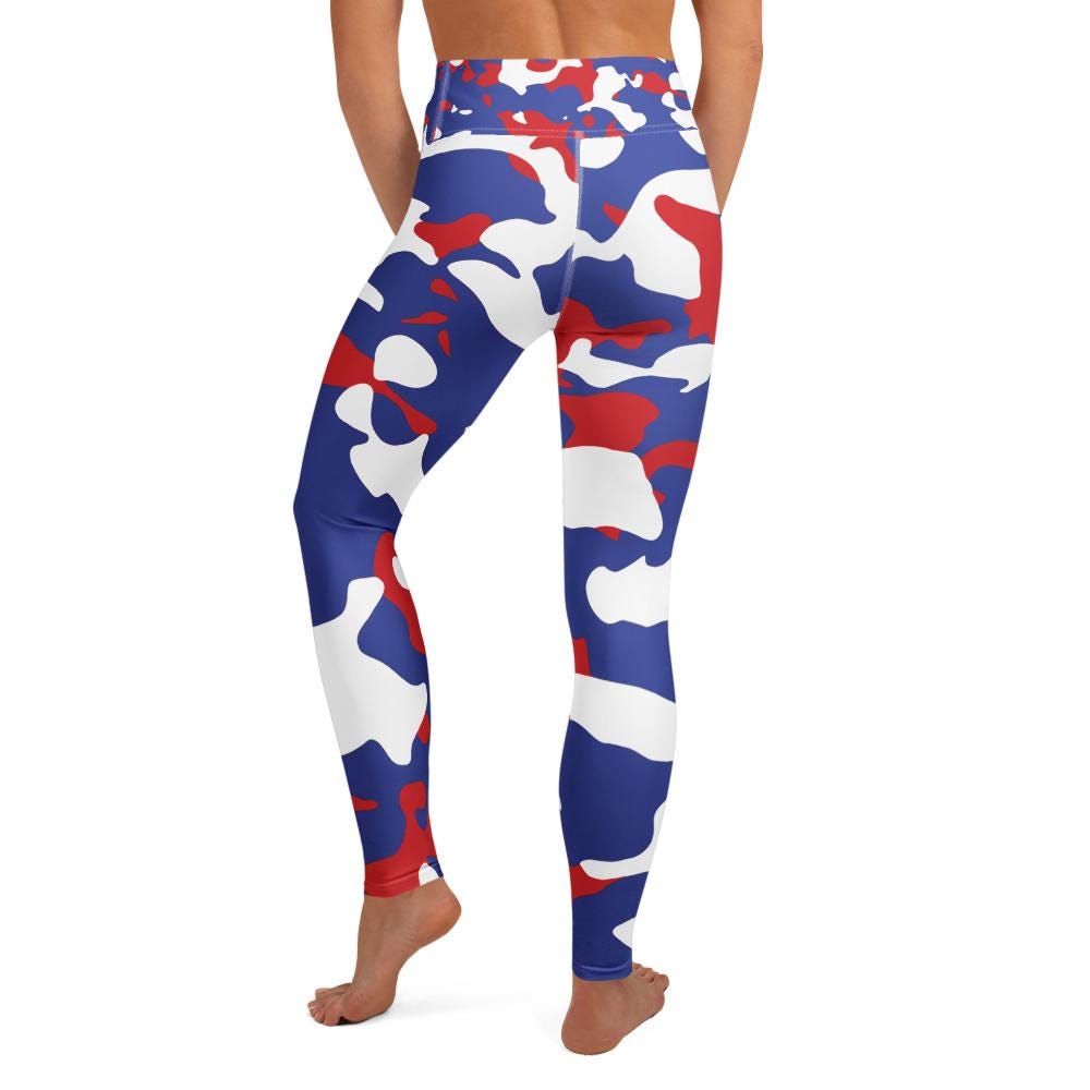 Blue Camo Yoga Leggings