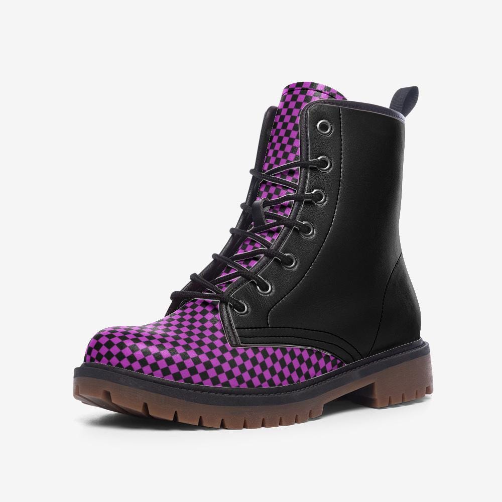 Black and Pink Boots Casual Leather Lightweight boots MT