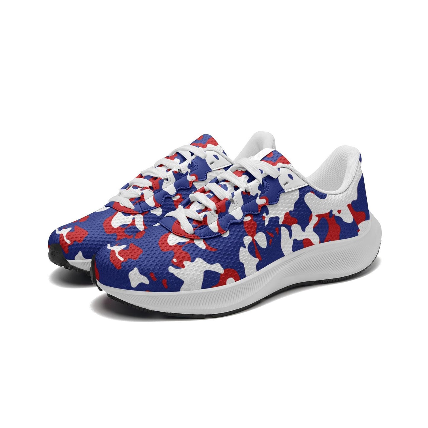Blue Camo Sneakers Unisex Mesh Tech Performance Running Shoes