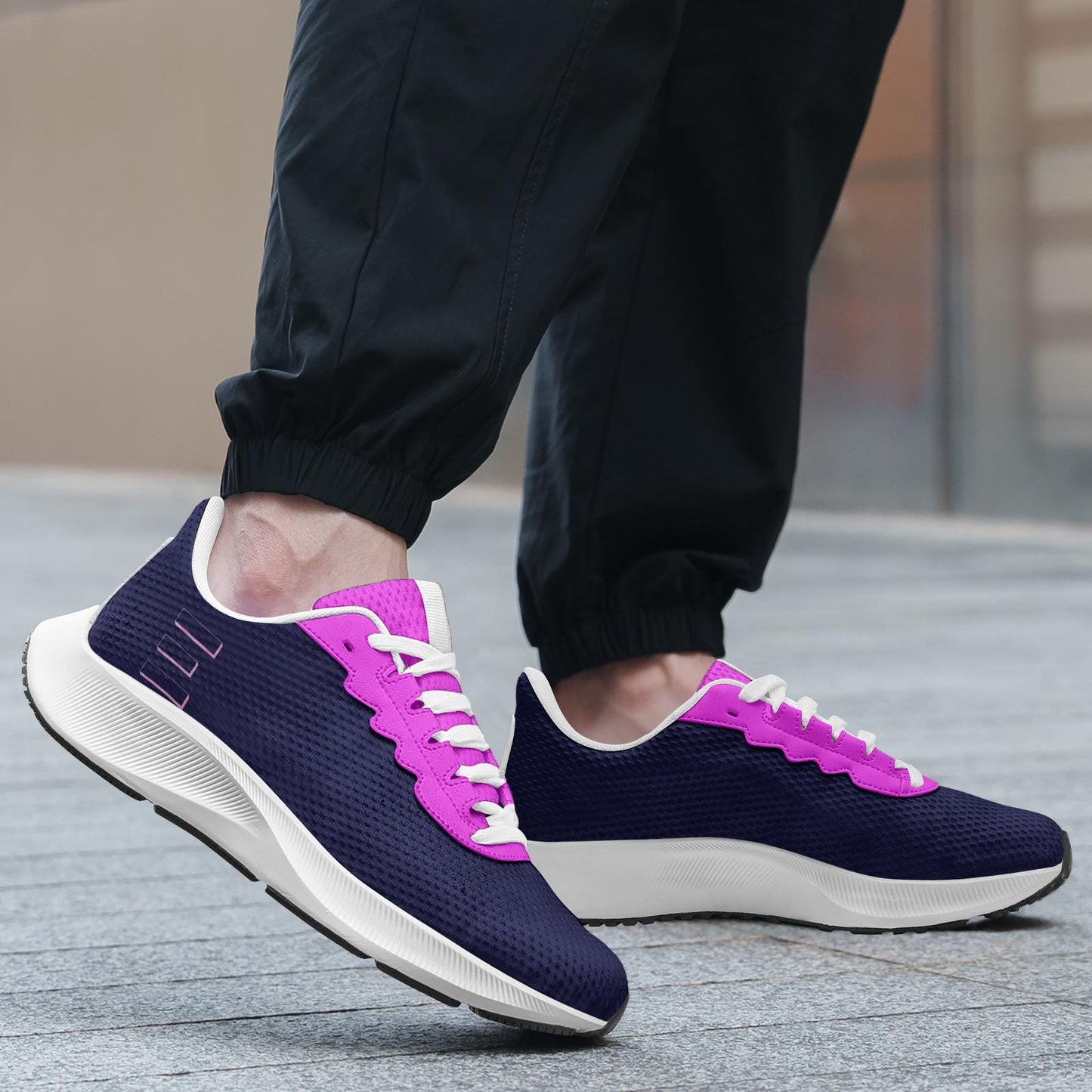 Navy Blue Sneakers Unisex Mesh Tech Performance Running Shoes