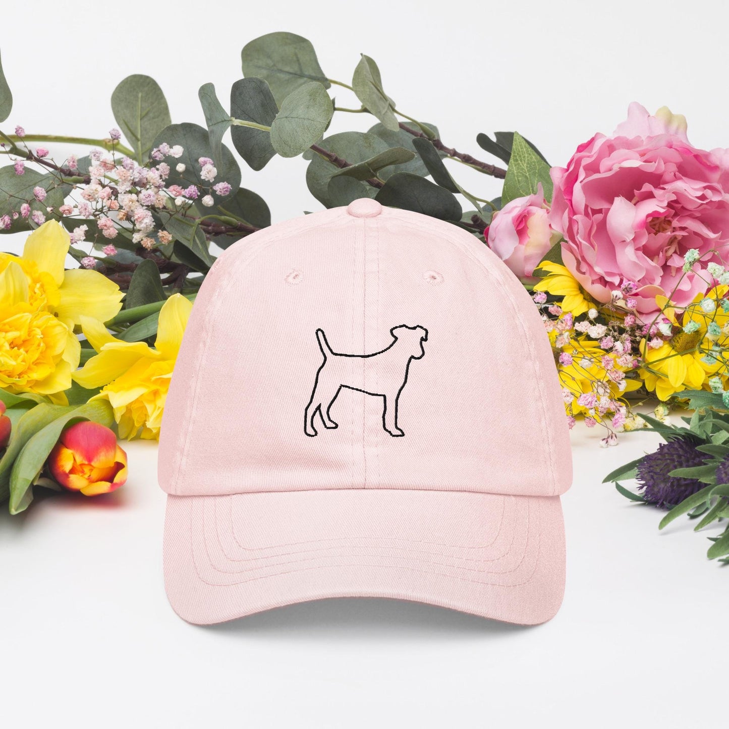 Pastel baseball hats black dog hats