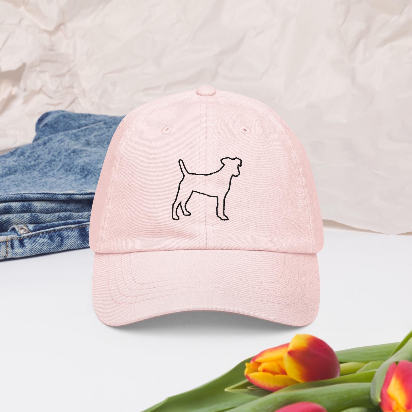 Pastel baseball hats black dog hats