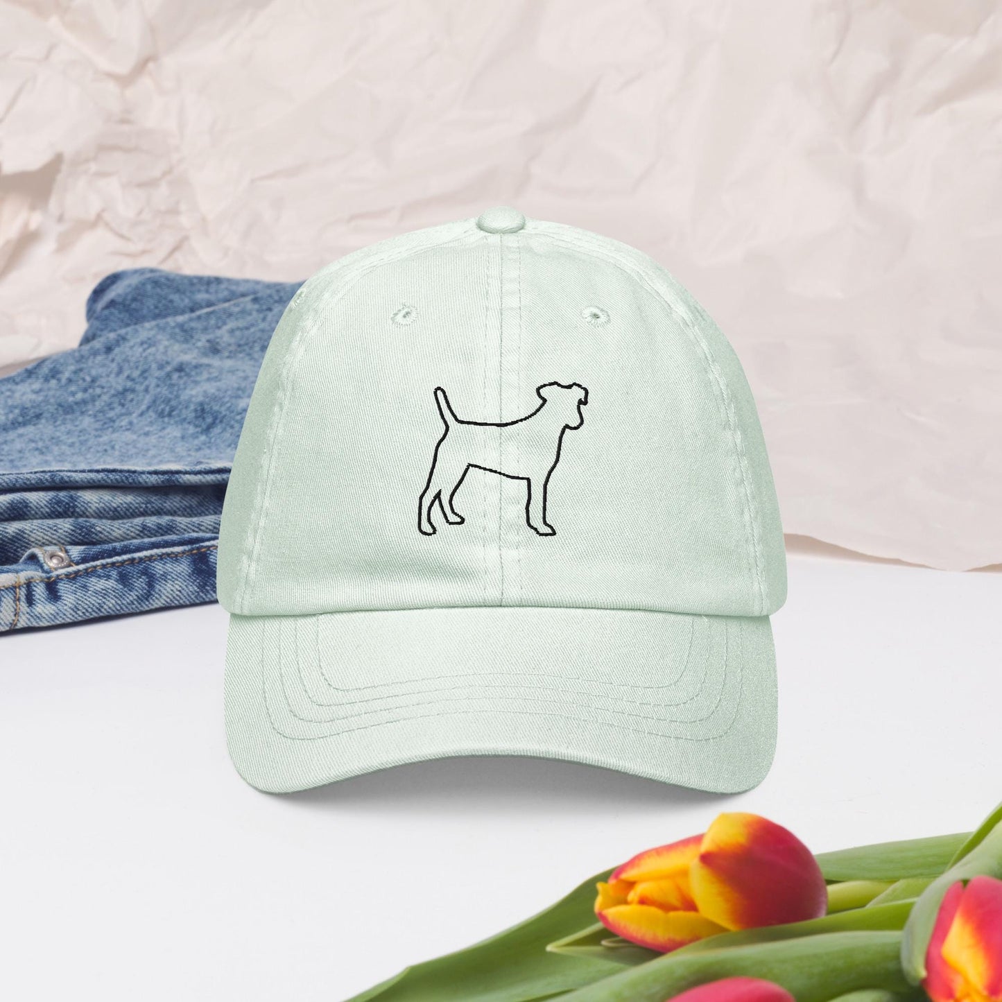 Pastel baseball hats black dog hats
