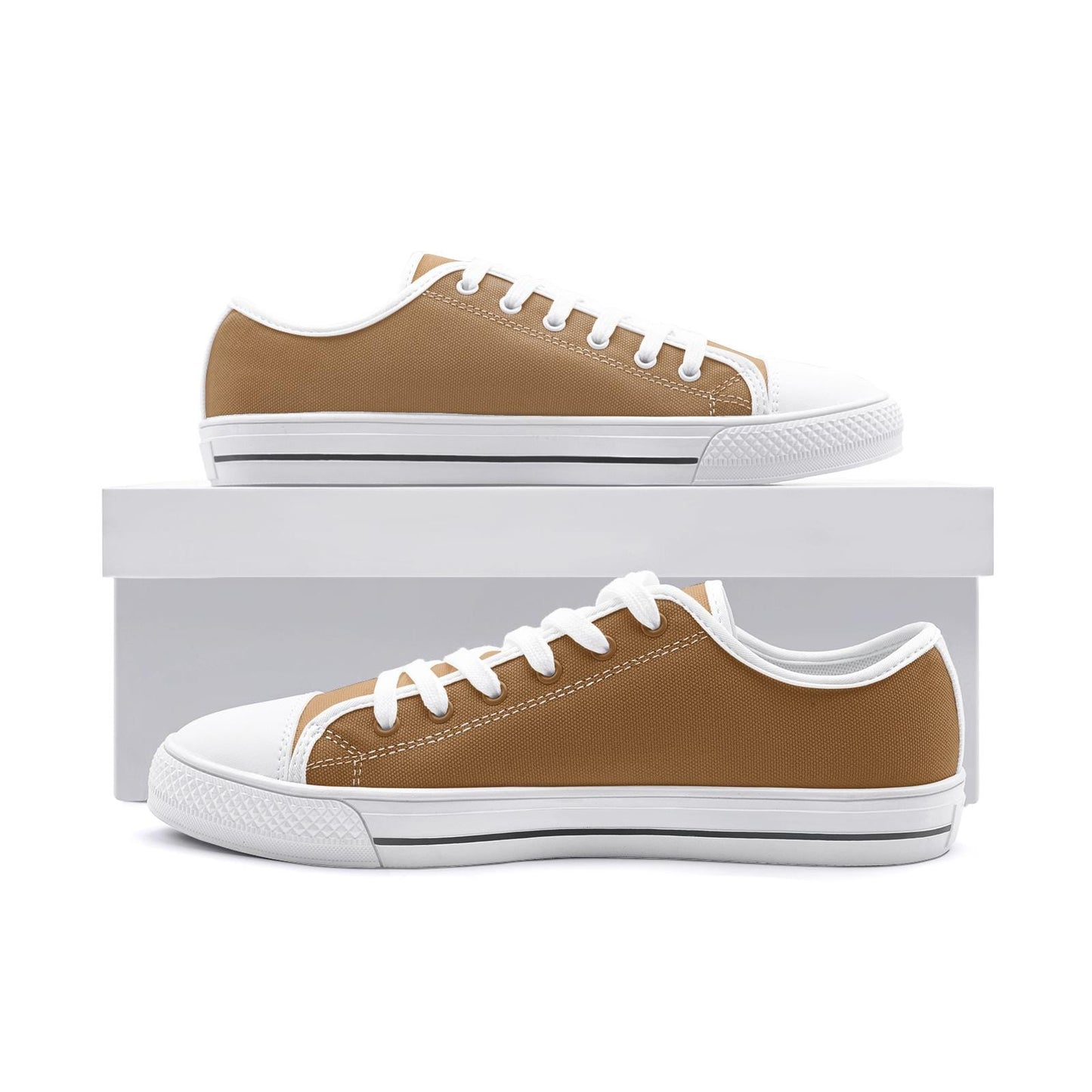Brown Sneakers Unisex Low Top Canvas Shoes