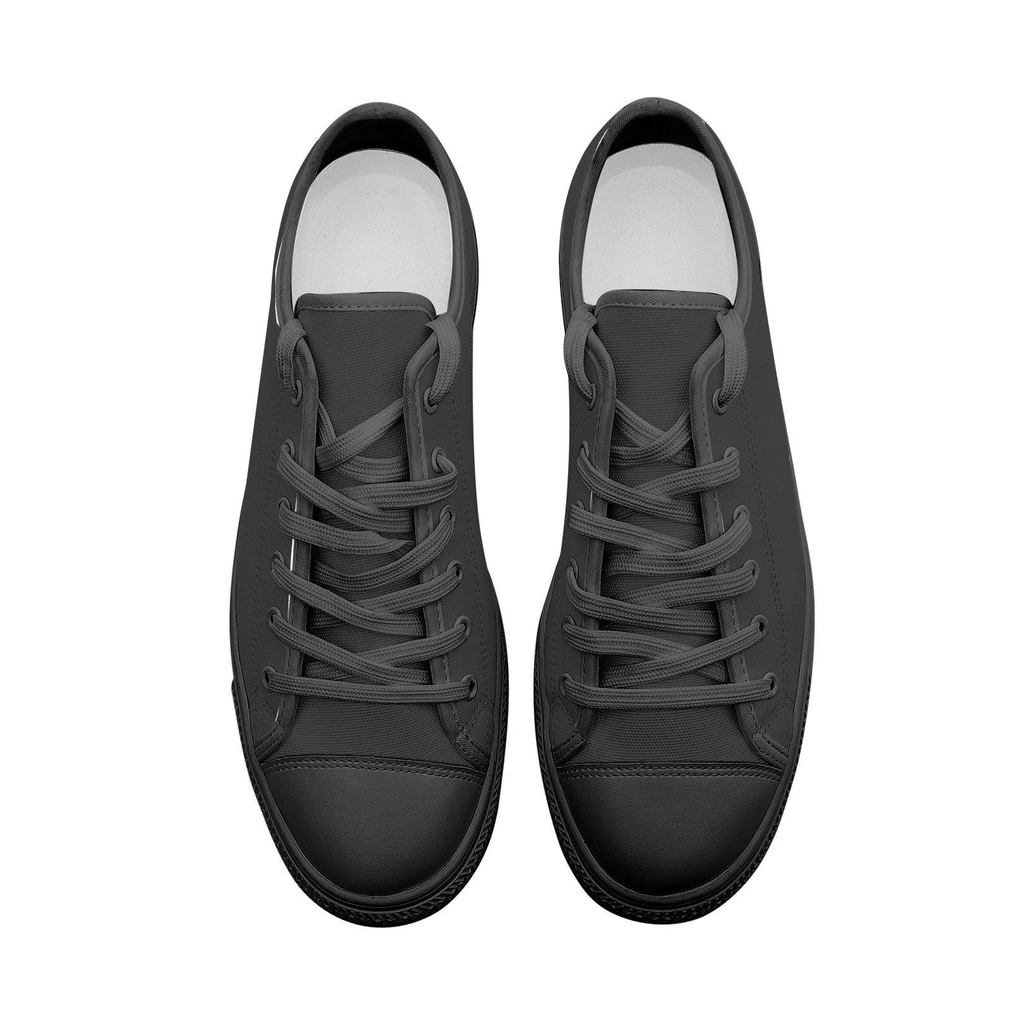 All Black Sneakers Unisex Low Top Canvas Shoes