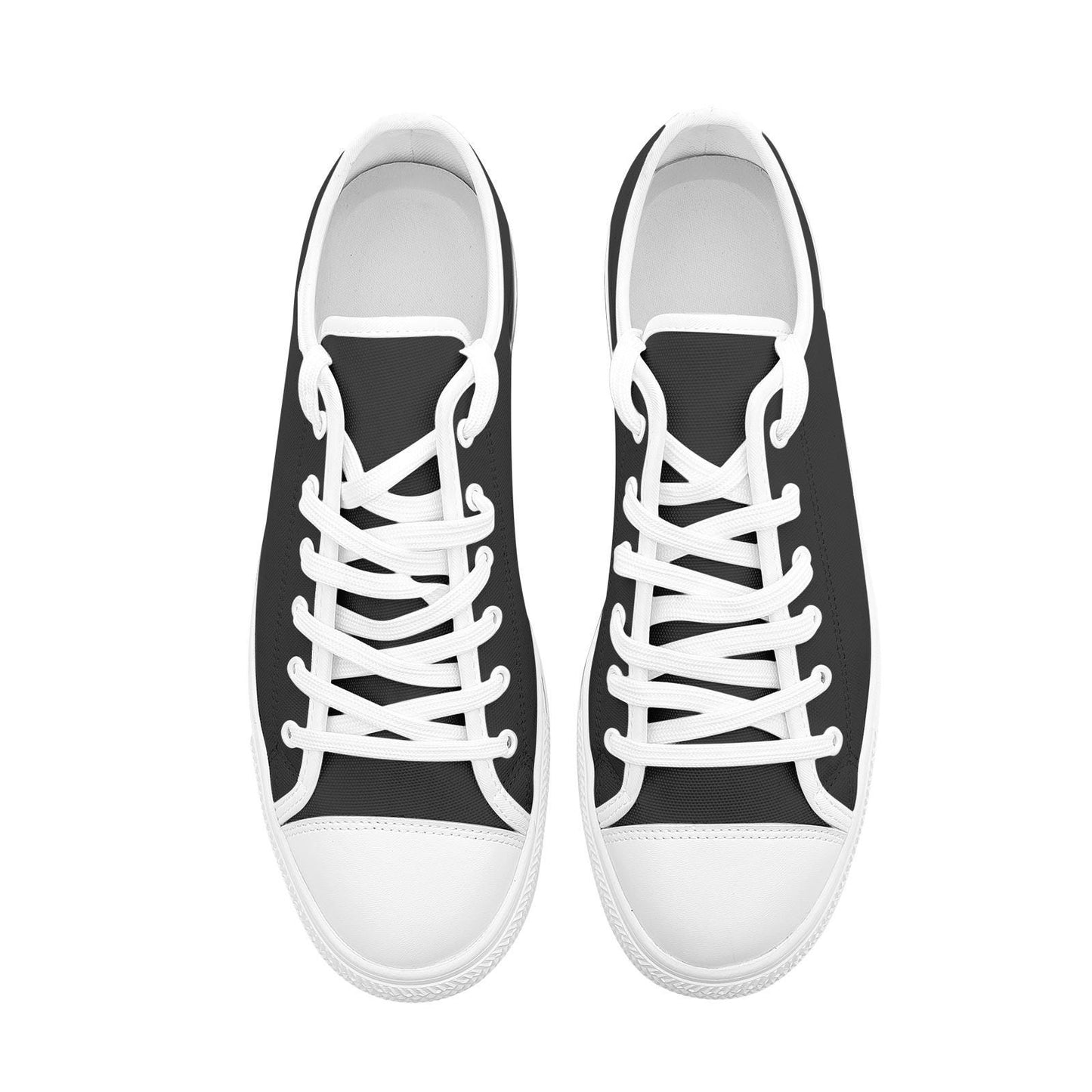 All Black Sneakers Unisex Low Top Canvas Shoes