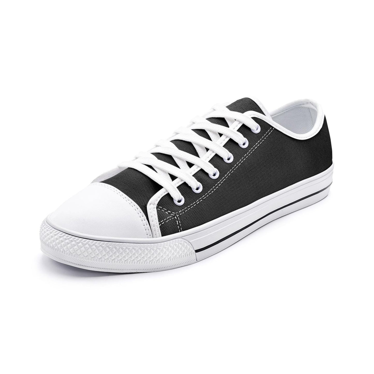 All Black Sneakers Unisex Low Top Canvas Shoes