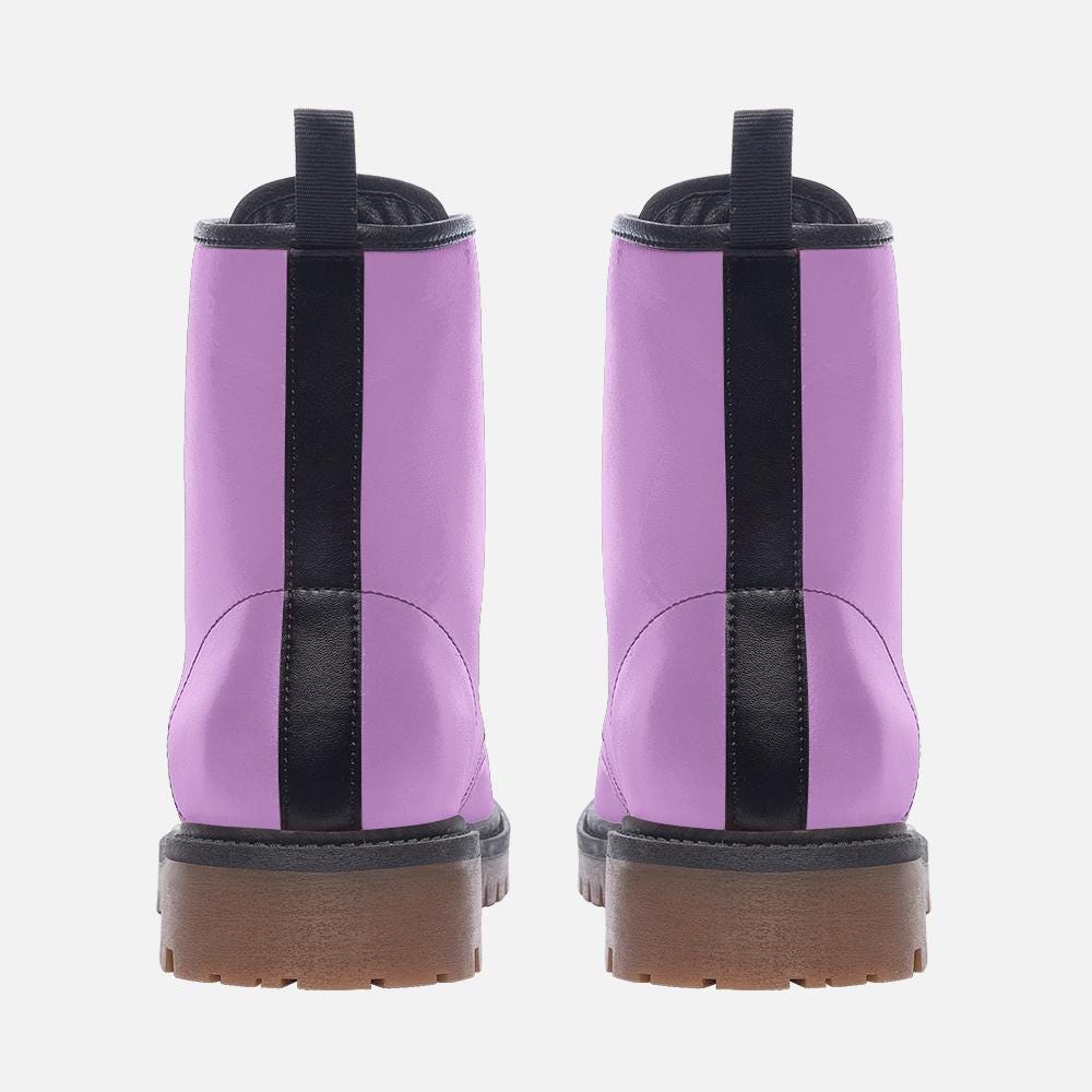 Pink Faux Leather Casual Boots: Lightweight Wide Fit