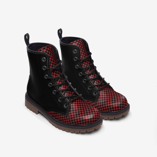 Black and Red Boots Casual Leather Lightweight boots MT