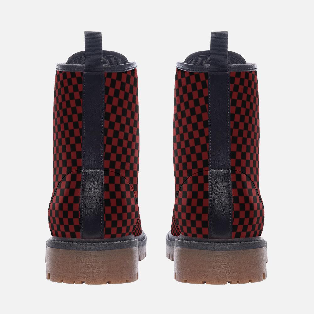 Black and Red Boots Casual Leather Lightweight boots MT