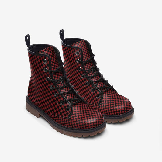 Black and Red Boots Casual Leather Lightweight boots MT