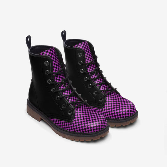 Black and Pink Boots Casual Leather Lightweight boots MT