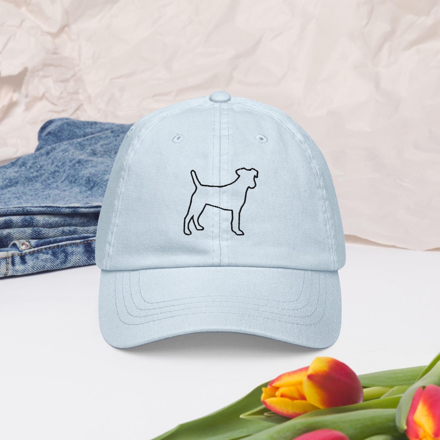 Pastel baseball hats black dog hats