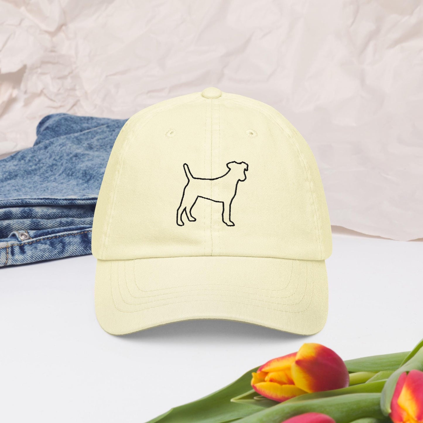 Pastel baseball hats black dog hats