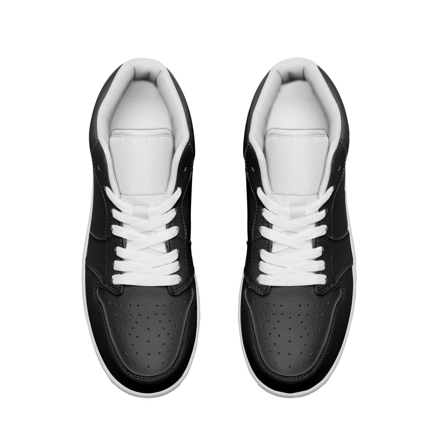 All Black Sneakers Unisex Low Top Leather Sneakers