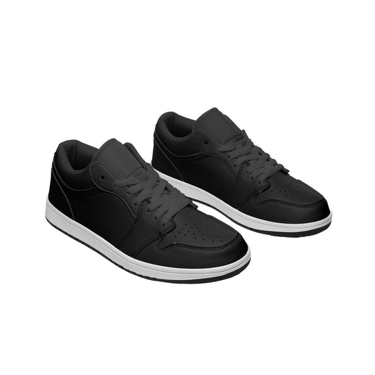 All Black Sneakers Unisex Low Top Leather Sneakers