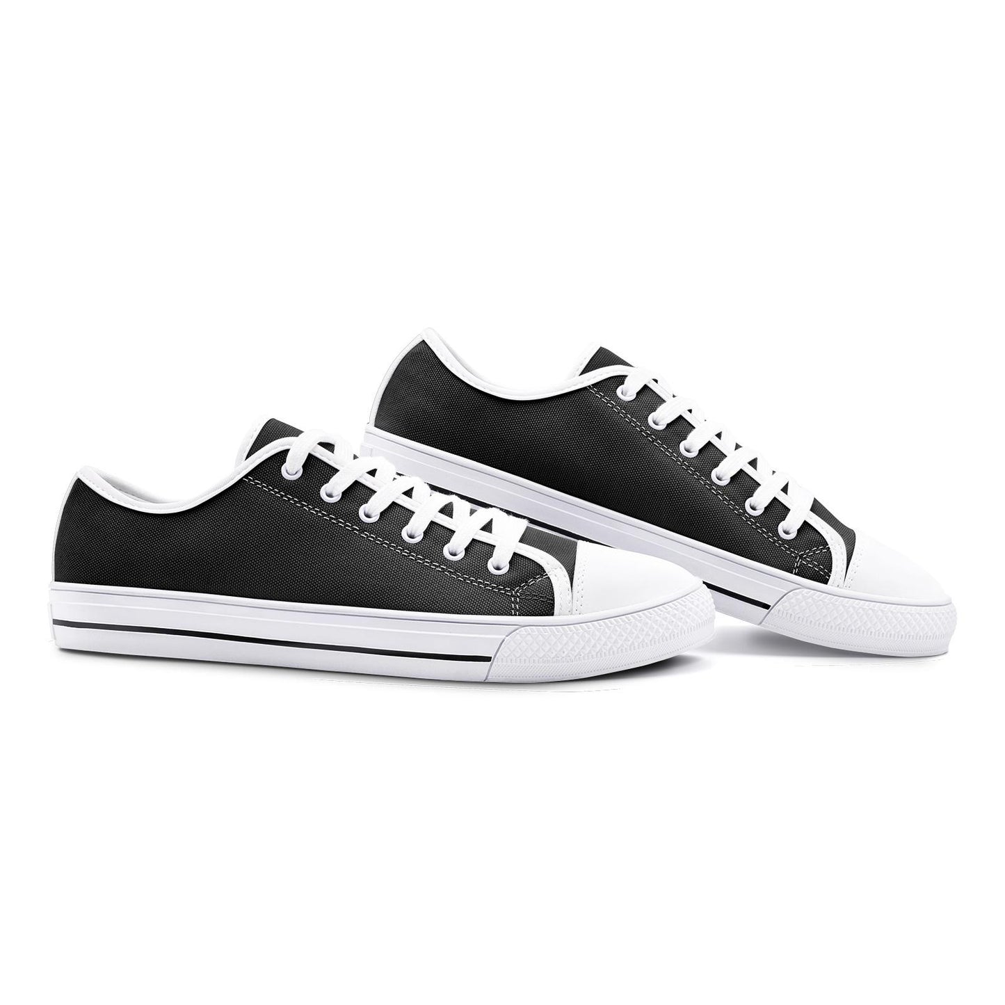 All Black Sneakers Unisex Low Top Canvas Shoes