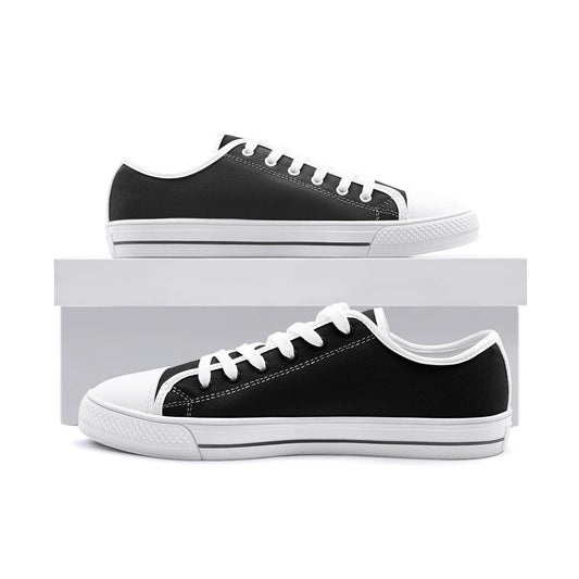 All Black Sneakers Unisex Low Top Canvas Shoes